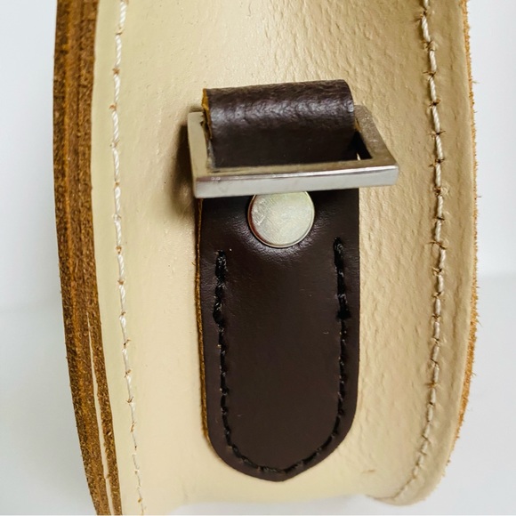 Brit-Stitch Half -Pint Satchel Cream Leather Bag Crossbody NWOT - Picture 9 of 12